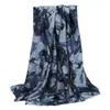 Bufanda Larga Estampado Tinta Invierno Venta Caliente AliExpress Europeo y Americano Bufanda de Cuello Satén Algodón Lino Bufanda de Mujer Chal Estampado Rosa
