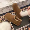 Zapatos Birkenstock Retro para Mujer Otoño Invierno Nuevo Estilo Popular Totalmente Cubiertos Con Forro Polar Cálidos Zapatos de Algodón Suela Gruesa Botas de Nieve