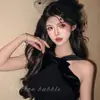 Fascinador pequeño de malla negra vintage francés, pasador para el pelo, para sesión de fotos de cumpleaños, accesorio femenino, sombrero tipo pañuelo para heredera millennial