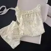 Pijama de Algodón Nube para Mujer, Conjunto de Dos Piezas de Verano, Pantalones Cortos de Manga Corta, Ropa de Casa Casual Simple con Estampado para Niña, Atuendo Elegante