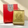Estatueta de Buda de Ouro Puro 999 para o Ano de Nascimento, Estátua de Buda das Oito Divindades Guardiãs com Moldura de Folha de Ouro, Presente de Negócios para Idosos, Oração por Bênçãos