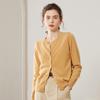 Suéter de Cachemira para Mujer 2022 Color Sólido Cuello Redondo Elegante Casual Tejido de Lana Palacio Manga Larga Suéter Cardigan de Cuello Redondo