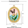 Estilo Pintura al Óleo Jardín de Monet Acero de Titanio Accesorios para Pendientes DIY Mujeres Mariposas Flores Joyería de Acero Inoxidable Colgante de Collar
