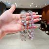 Nuevo Transfronterizo Corazón Femenino Cuentas de Cristal Láser Amor Cadena para Teléfono Móvil Versátil Llavero para Bolso Cadena para Teléfono Móvil Estilo Corto