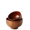 Tazón Grande de Madera Natural de Azufaifo Antiescaldante para Fideos Instantáneos, Tazón de Arroz para Niños para el Hogar Estilo Japonés, Tazón Grueso Redondo de Madera para Sopa con Grabado