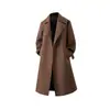 Viento Nuevo Otoño/Invierno 2026 Estilo Minimalista para Hombre Chaqueta Larga de Lana de Doble Botonadura Chaqueta con Solapa Otoño/Invierno para Hombre