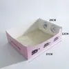 Caja de arena de papel desechable para gatos, portátil, plegable, para viaje, gruesa, suministros de baño para mascotas
