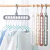 Estante Secador Multifuncional Creativo de Nueve Agujeros Estante de Almacenamiento de Ropa Giratorio para Armario Doméstico Estante Secador Mágico de 9 Agujeros