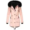 2025 Abrigo de Algodón Grueso de Longitud Media para Mujer Parka de Invierno para Mujer con Cuello de Piel Chaqueta Disponible Ahora