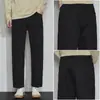 Calça Jeans Masculina de Inverno com Forro de Fleece para Baixa Estatura, Quente e de Corte Amplo Reto Wide-Leg Versátil