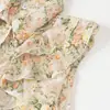 Top de Gasa Estampado con Volantes de Verano Nuevo Estilo Europeo y Americano para Mujer 1021