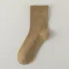 Calcetines de Algodón de Color Sólido para Mujer, Calcetines de Media Pantorrilla para Primavera y Otoño, Absorbentes de Sudor, Resistentes al Olor, Calcetines sin Costuras para Maternidad, Calcetines Holgados Zhuji al por Mayor