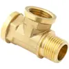Codo de latón grueso de tres vías 4 puntos rosca interior exterior rosca interior rosca exterior accesorios uno a dos calentador de agua distribuidor de agua junta giratoria