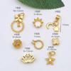 Antiguo anillo de retención de color dorado francés unido con cuentas de corona, cuerda de cuentas, pulsera, collar, accesorios de bricolaje, venta al por mayor