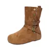 Botas de nieve Birkenstock de suela gruesa para aumentar la altura para mujer 2026 invierno nuevos lanzamientos botines de dos vías con forro de felpa cálidos zapatos de algodón modernos