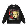 Camiseta de manga corta oversize pesada con retrato de rap hip hop transfronterizo para hombre, camiseta básica de manga larga lavada