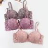 Comércio exterior em estoque sutiã de meia taça 1/2 feminino sexy de renda com aro de aço suporte superior alça de ombro ajustável removível