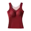 Chaleco térmico sin costuras para mujer con almohadillas de sujetador integradas, soporte lateral, efecto lifting, tirantes anchos y adecuado como capa base para otoño e invierno