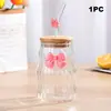 Vaso de vidrio con ondulación vertical, elegante y atractivo para uso doméstico, perfecto para té de leche, jugos y bebidas frías, gran capacidad, vaso de vidrio transparente