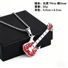 Collar Colgante de Guitarra de Música Hip-Hop Europea y Americana Transfronterizo Cadena de Suéter de Acero de Titanio Disco Callejero Colgante Joyería de Moda
