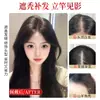 Pieza de peluca de flequillo para mujer para la parte superior de la cabeza, cabello real voluminoso para cubrir canas, aumento de volumen en la coronilla alta, flequillo falso ligero y sin costuras