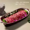 Restaurante de hot pot moderno estilo montanha, louça criativa, pratos com gelo seco para shabu-shabu de carne, travessa comercial de cogumelos e vegetais
