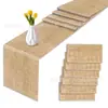 Zc112 Camino de Mesa y Mantel de Lino, Tema de Fiesta y Vacaciones, Decoración de Hoja para Mesa de Comedor de Sala de Estar en Casa