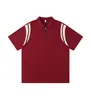 40 Piezas de Polos de Color Bloqueado de Moda de 220g con Cremallera, Corte Holgado, Diseño Moderno y Cremallera Ykk, Estilo Unisex