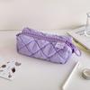 Estilo Ins Simple Color Sólido Estuche Grande para Lápices con Cabeza de Sujetador Estudiante Gran Capacidad Bolsa de Almacenamiento de Papelería Alto Valor de Color Bolsa de Almacenamiento Portátil