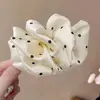 Pinza banana satinada para coleta alta con lazo, pasador elegante y exquisito, pinza de torsión grande para la parte trasera de la cabeza