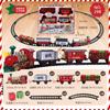 Trilhos de trem elétrico montados transfronteiriços luzes música cena de presente de Natal brinquedos de carrinho de trilho para crianças