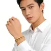Directo de Fábrica Europeo y Americano Simple Acero Inoxidable Doble Tejido Cuatro Lados Pulido Pulsera Cadena Cubana Hip Hop para Hombre Pulsera de Acero de Titanio