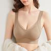 Roupa íntima com decote em V sem rastros, suporte macio, sutiã parammary com fecho lateral, costas bonitas, franzido, sensação de nudez, roupa íntima confortável e plus size