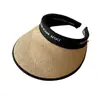 Sombrero de Sol con Ala Ancha para Mujer, Protección UV, Parasol de Playa de Verano, Sombrero de Paja que Cubre la Cara, Sombrero Negro con Protección UV