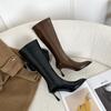 6900-1 Botas Largas Elegantes de Tacón Alto y Puntera Puntiaguda Estilo Coreano, Botas de Pierna Estrecha, Tacones de Aguja, Botas Altas de Invierno y Otoño por Encima de la Rodilla para Mujer