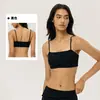 Sujetador de yoga para mujer con tirantes finos y almohadillas en el pecho, sujetador deportivo sexy sin espalda, top tipo tubo, top de fitness, camisola