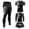 Calças justas de manga comprida de boxe Terno de treinamento de luta Terno de luta Masculino e feminino Sanda Suit Calças de fitness de secagem rápida Quatro peças