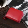 Portatarjetas de piel de vaca, estuche exquisito para licencia de conducir de mujer, gran capacidad, billetera de cuero genuino para tarjetas con doble cremallera y múltiples ranuras para tarjetas, monedero