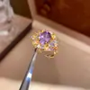 Anillo abierto geométrico ovalado de circón transfronterizo europeo y americano, anillo para el dedo índice personalizado de alta gama de nicho, joyería elegante y simple