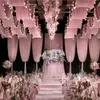 Cortina de tela rosa celebración de boda cortina de tela para techo tela elástica seda de leche estilo coreano fondo nubes y agua flotantes ondas multicapa