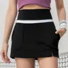 Falda Corta Deportiva para Mujer Falda de Tenis Verano Anti-Exposición Running Yoga Falda Color Sólido Golf Fitness Estilo Corto