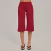Pantalones Capris de Yoga Pierna Recta Arena Otoño Sueltos Control de Barriga Cintura Alta Secado Rápido Correr Fitness Deportes Longitud Media Mujer 7311