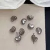 16*21mm Acrílico Glitter Fino Olho de Gato Coração Formato Furo Reto Contas DIY Corrente de Celular Chaveiro Acessórios de Caneta