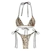 Traje de Baño Modelo Nuevo 2026 para Mujer, Mismo Estilo que Jenny, Bikini Sexi de Dos Piezas con Estampado de Leopardo, Push-Up para Busto Pequeño, Vacaciones Playa Aguas Termales