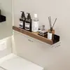 Estante de Almacenamiento para Baño de Nogal Baño Inodoro Escritorio de Lavado Inodoro Pared Estante de Almacenamiento sin Agujeros