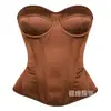 Vestido de Novia Corsé de Ballenas Simple Blanco Control de Abdomen Cinturilla Moldeadora Push-Up Bandeau Capa Base Invisible Corsé de Novia