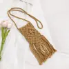 Bolso Cruzado de Paja con Borla Sencillo, Bolso de Hombro Retro Estilo Coreano, Bolso Tejido Personalizado, Bolso de Verano para el Trabajo, el Trayecto, la Playa
