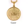 Exquisito Collar de Acero de Titanio Dorado de 18 Quilates con Cruz Europea y Americana, Doce Constelaciones, Moneda Redonda Chapada en Oro, Colgante Personalizado de Constelación para Instagram