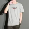 Camiseta de manga corta de verano para hombre ins cuello redondo camiseta básica moda coreana ajustada ropa casual moda masculina