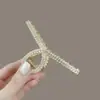 Pinza de Aleación Coreana Grande de Gama Alta Pinza para el Cabello Retro Adorno para la Cabeza Exquisita Pinza de Tiburón de Aleación Pinza para el Cabello de Perla Venta al por Mayor